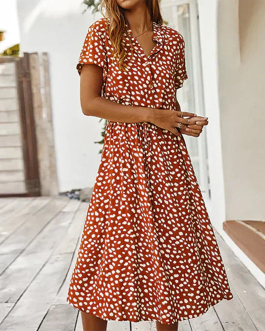 Clara | Midikleid Sommer Elegant mit Punkten