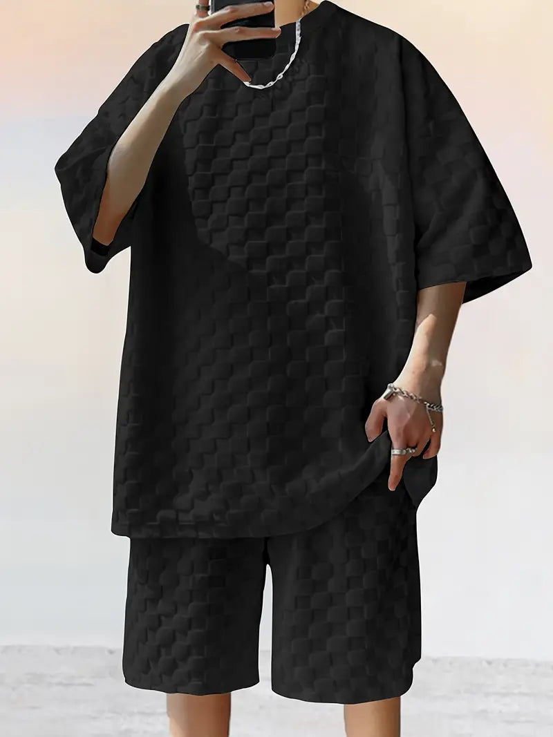 Theron -  Lässiges 2-teiliges T-Shirt-Shorts-Set mit O-Ausschnitt