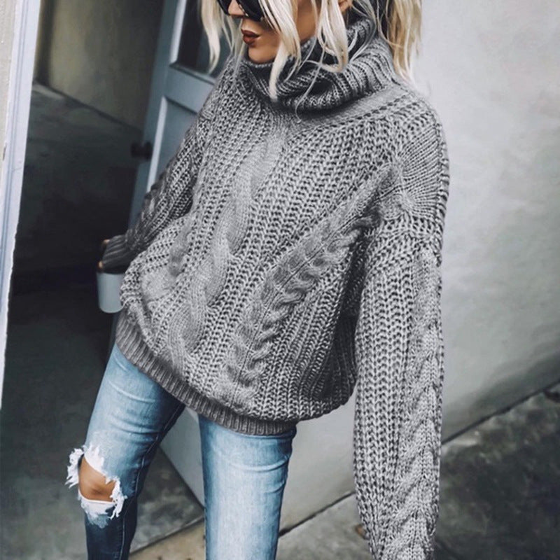 Kabelstrick-Pullover mit Rollkragen | Übergroße Passform | Gemütlicher Winterstil