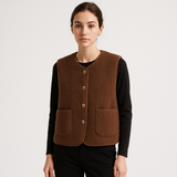 Johanna | Kuschelige und Moderne Damen Teddyweste in Braun