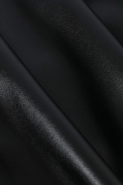 Edwina | Figurbetonter Kunstleder-Midirock mit asymmetrischer Wickeloptik