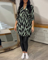 Eleanor - Damenbluse mit Muster in Grün