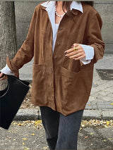 Trendy Wollmantel für Damen - Anna in Braun