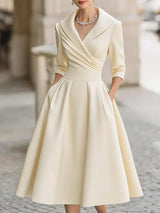 Reece – Elegantes Damen Vintage-Kleid in Beige