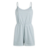 Damen stylischer Jumpsuit mit verstellbaren Trägern und Gummizug in der Taille Drune in Hellblau