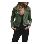 Damen nan taillierte Bikerjacke aus Veloursimitat mit asymmetrischem Reißverschluss und Reißverschlussärmeln Drune in Grün