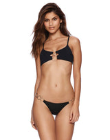 Damen Cut-Out Bikini mit glamourösen Ringakzenten Drune in Schwarz