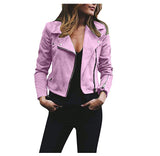 Damen nan taillierte Bikerjacke aus Veloursimitat mit asymmetrischem Reißverschluss und Reißverschlussärmeln Drune in Rosa