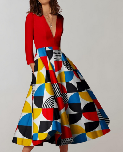 Aisha - Fließender Saum Maxi Kleid Damen Freizeit