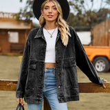 Drune | Klassisches Weinlese Denim Jacke für Damen in Schwarz