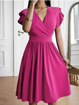 Laura - Stilvolles Kleid mit V-Ausschnitt für Damen in Rosa