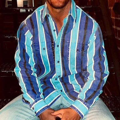 Keanne | Poloshirt Herren – Hochwertige Baumwolle, Retro Streifen, Bequem und Stilvoll