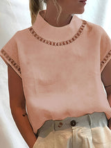 Nannie - Stilvolles Top mit Ausschnitt für Damen in Rosa