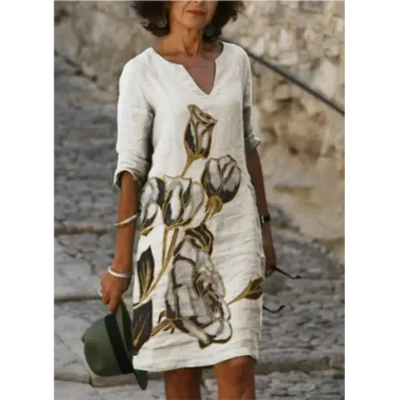 Pepijn | Mini Kleid mit Blumendesign und V-Ausschnitt für Damen