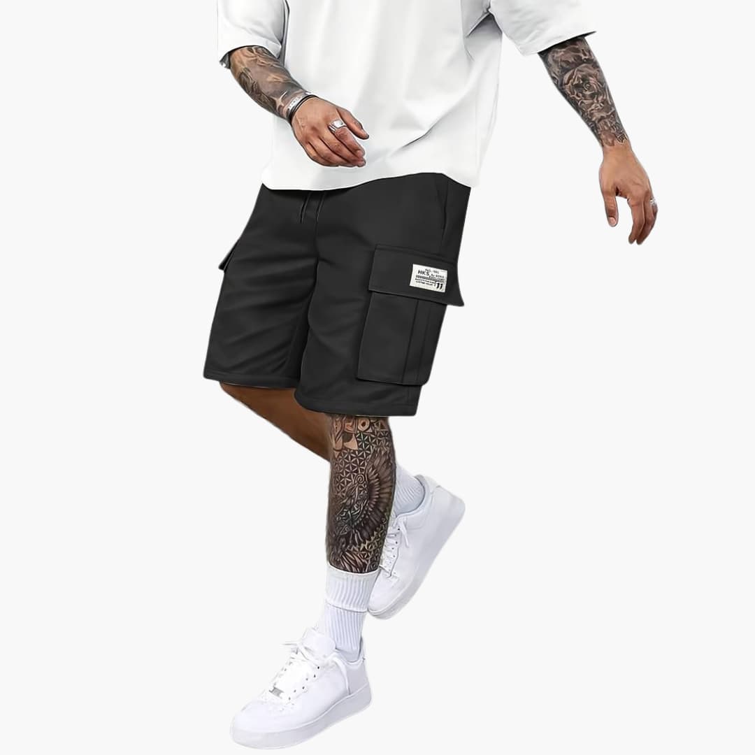 Herren Sommer Cargo Shorts mit Taschen und Kordelzugbund