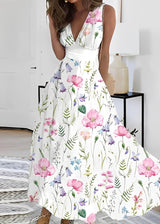 Kathryn - Stilvolles Maxikleid mit Blumenmuster für Damen in Rosa