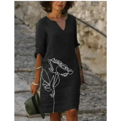 Pepijn | Mini Kleid mit Blumendesign und V-Ausschnitt für Damen