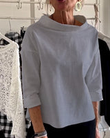 Sofia - Damen Elegantes Oberteil in Grau