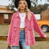 Drune | Klassisches Weinlese Denim Jacke für Damen in Rosa