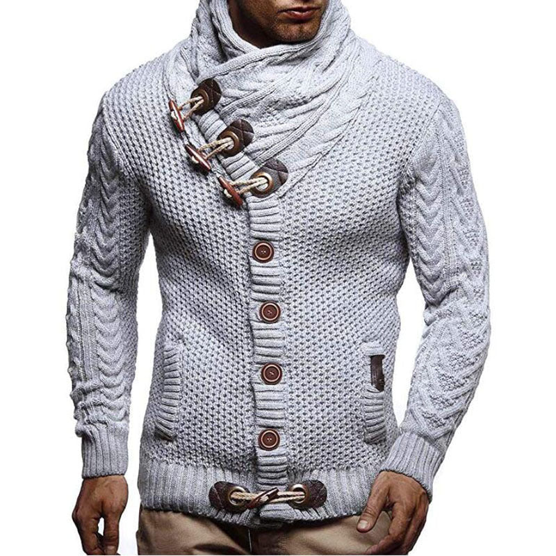 Herren Strapazierfähiger Strickpullover mit asymmetrischem Kragen Aliams