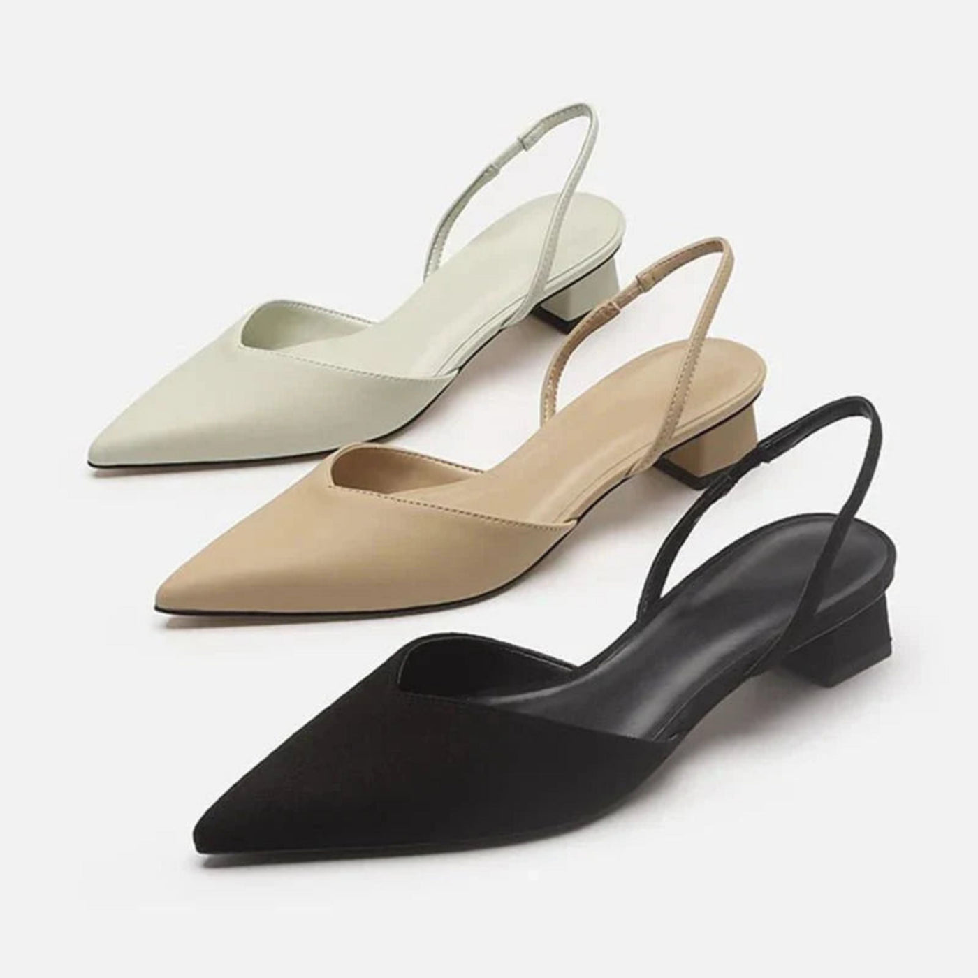 Damen Slingback Pumps mit kleinem Absatz