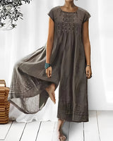 Claudia - Stilvoller kurzärmeliger Jumpsuit für Damen in Grau
