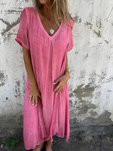 Rachel - Bequemes, locker sitzendes Kleid für Damen in Rosa