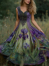 Erica - Stilvolles Maxikleid mit Blumenmuster für Damen in Grün 2