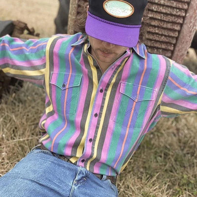 Keanne | Poloshirt Herren – Hochwertige Baumwolle, Retro Streifen, Bequem und Stilvoll