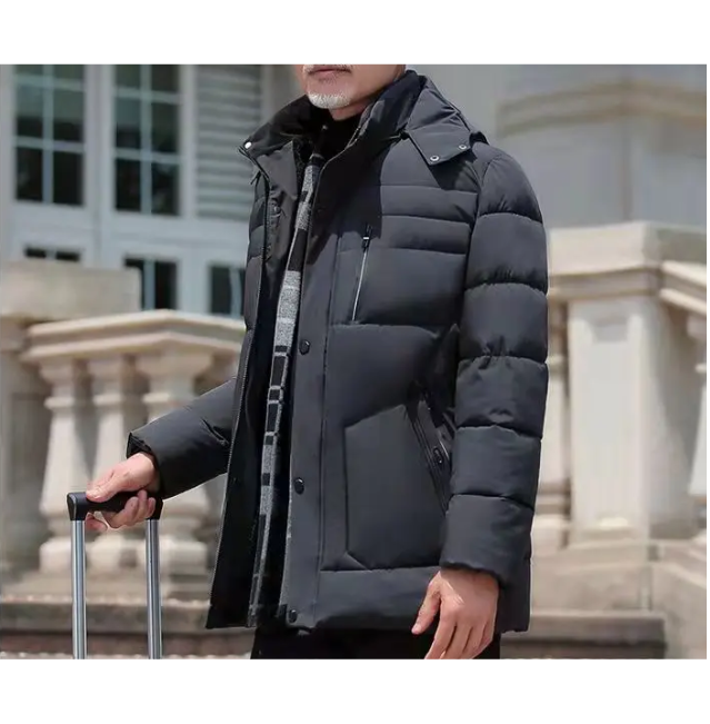 Frostel™ | Herren Winterjacke mit Kapuze, gepolstert und fleecegefüttert – Perfekt für kalte Tage