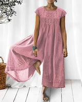 Claudia - Stilvoller kurzärmeliger Jumpsuit für Damen in Rosa
