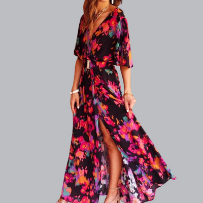 Soraya™ | Maxikleid mit Schlitz und Taillengürtel in verschiedenen Designs