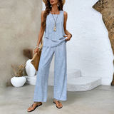 Elma - Elegantes Sommer-Zweiteiler-Set für Damen in Blau