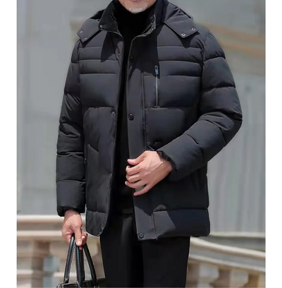 Frostel™ | Herren Winterjacke mit Kapuze, gepolstert und fleecegefüttert – Perfekt für kalte Tage