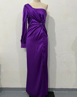 Helena - Elegantes One-Shoulder-Kleid mit Schlitz für Damen in Lila