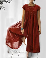 Claudia - Stilvoller kurzärmeliger Jumpsuit für Damen in Rot