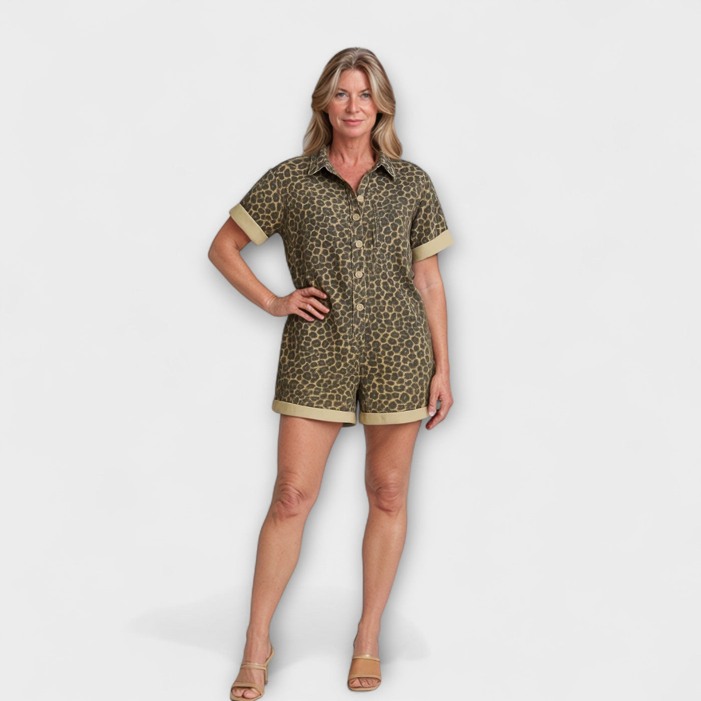 Nonette - Hemd-Jumpsuit mit Leopardenmuster