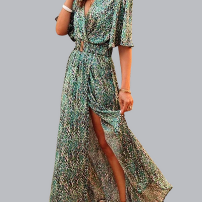 Soraya™ | Maxikleid mit Schlitz und Taillengürtel in verschiedenen Designs