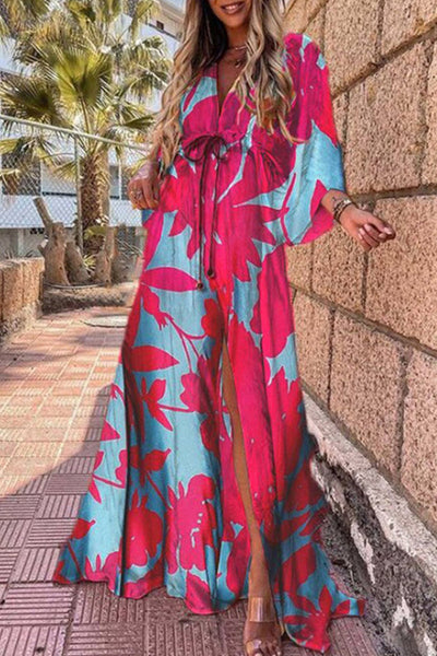 Heidi-Mode | College Vacation Print Frenulum Strandkleid Kleider