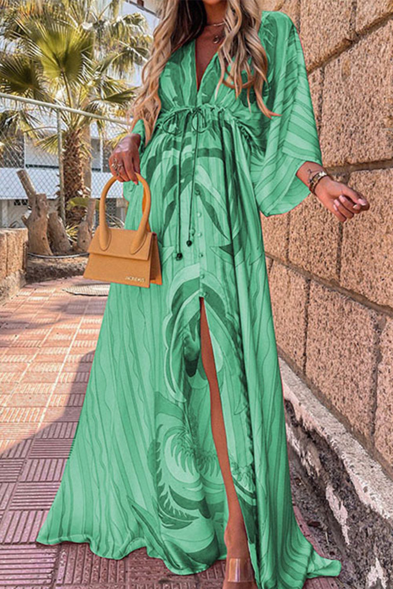 Heidi-Mode | College Vacation Print Frenulum Strandkleid Kleider