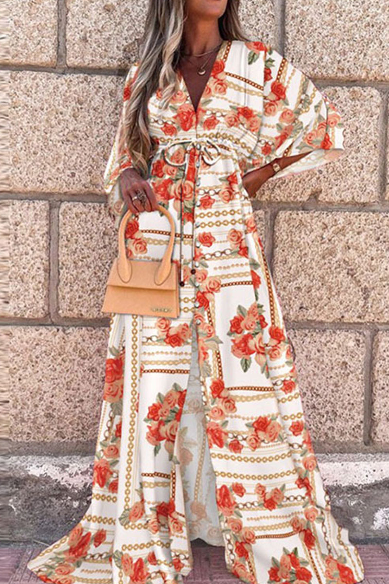 Heidi-Mode | College Vacation Print Frenulum Strandkleid Kleider