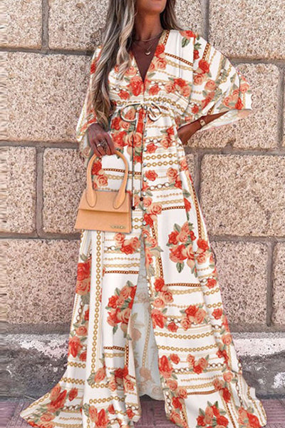 Heidi-Mode | College Vacation Print Frenulum Strandkleid Kleider