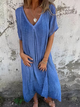 Rachel - Bequemes, locker sitzendes Kleid für Damen in Blau