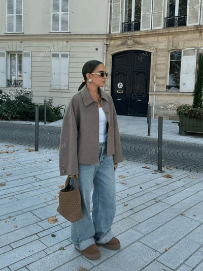 Cropped Wolljacke mit Knopfleiste – Zeitlos, Parisian & Herbstready