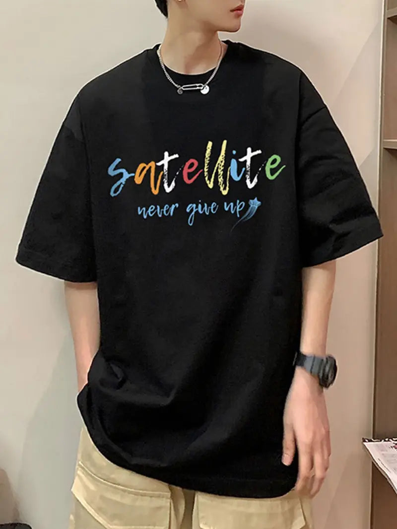 Jesse - Herren T-Shirt aus Baumwolle mit bunten Sternen und Grafikdruck