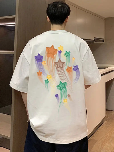 Jesse - Herren T-Shirt aus Baumwolle mit bunten Sternen und Grafikdruck