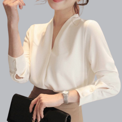 Gunhild™ | Satinbluse mit V-Ausschnitt