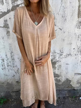 Rachel - Bequemes, locker sitzendes Kleid für Damen in Beige