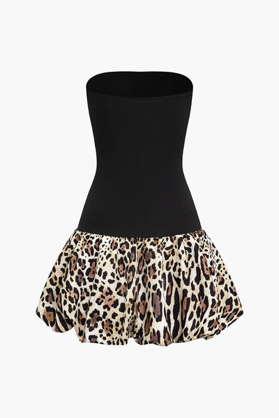 Sophia | Bandeau-Minikleid mit Leopardenmuster – Wild & Verführerisch