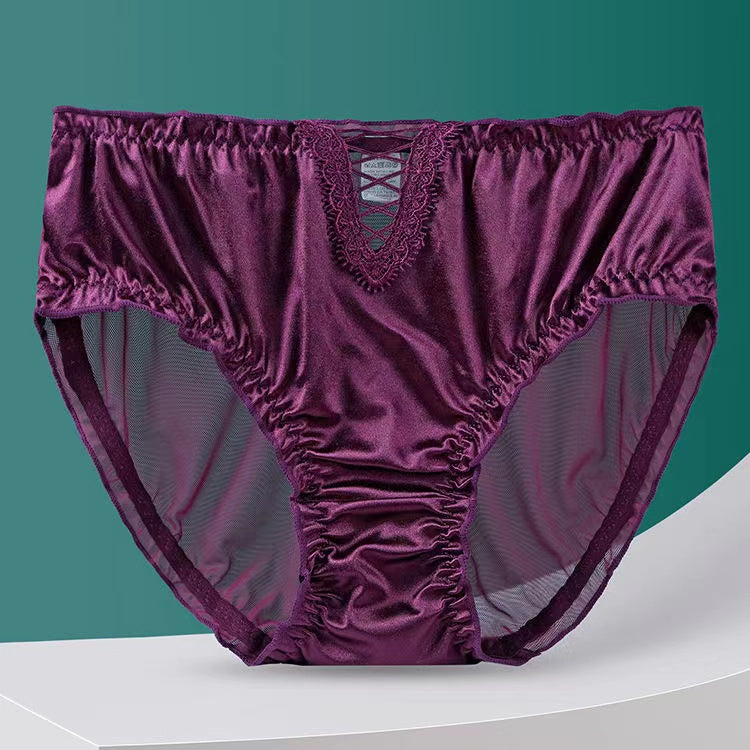 SilkBliss™ | Lace Lingerie Ladies Satin Ice Seamless Panties